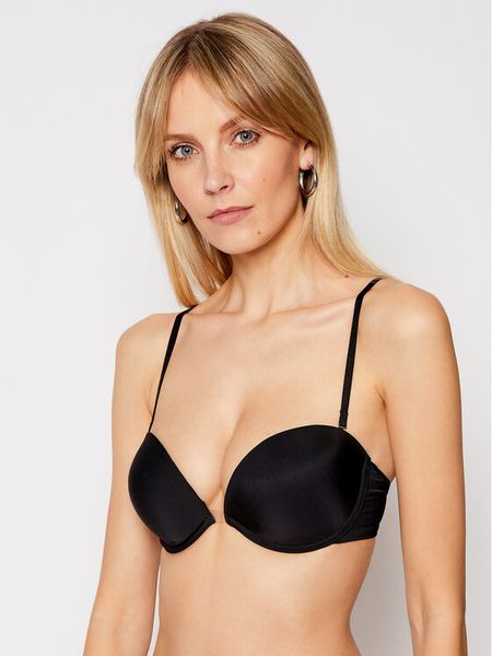 Wonderbra Biustonosz z fiszbiną WB009243 Czarny. Czarne biustonosze Wonderbra, bez wzorów, z syntetyku. Za 99.99 zł.