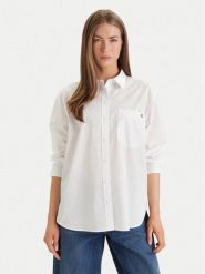 Calvin Klein Jeans Koszula LV047F102G Biały Relaxed Fit. Białe koszule damskie Calvin Klein Jeans, l, bez wzorów, z bawełny, bez kołnierzyka, bez ramiączek. Za 409.99 zł.