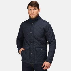 Męska Kurtka Pikowana Ocieplana Tyler. Niebieskie kurtki męskie Regatta, l, bez wzorów, z materiału, klasyczne, bez kaptura. Za 214.99 zł.