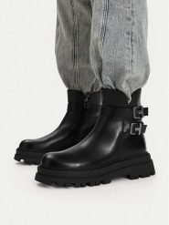 G-STAR Botki CEO-HY8866-7 Czarny. Czarne botki damskie G-Star, bez wzorów, ze skóry, retro, bez obcasa, na płaskiej podeszwie, bez zapięcia. Za 249.99 zł.