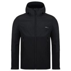Męska kurtka softshell Loap Lupp czarna. Czarne kurtki męskie LOOP, m, bez wzorów, z softshellu, sportowe, bez kaptura. Za 349.99 zł.