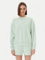 Guess Bluza V5RQ12 KC3D2 Zielony Regular Fit. Zielone bluzy damskie Guess, s, z aplikacjami, z syntetyku, bez ramiączek, bez kaptura. Za 169.99 zł.