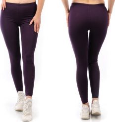 Legginsy damskie długie Polskie Getry Bawełniane Fioletowe 6XL. Fioletowe legginsy damskie LAEMI, bez wzorów, z bawełny. Za 39.99 zł.