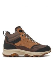 Merrell Trekkingi Speed Solo Mid Wp J004533 Brązowy. Brązowe botki męskie Merrell, bez wzorów, ze skóry, bez obcasa, bez zapięcia. Za 499.99 zł.