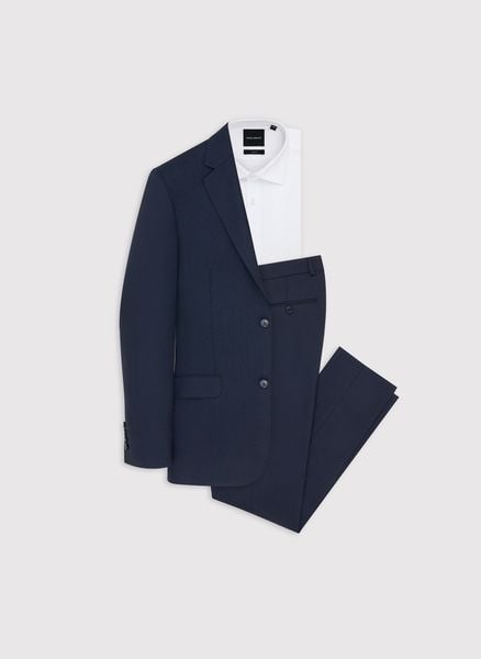 PAKO LORENTE - Granatowy wełniany garnitur męski. Niebieskie garnitury męskie Pako Lorente, m, bez wzorów, z wełny, biznesowe. Za 1,739.98 zł.