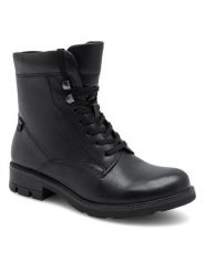 Go Soft Trapery WI23-DEMETRA-19 Czarny. Czarne trapery damskie GO SOFT, ze skóry, bez zapięcia. Za 249.99 zł.