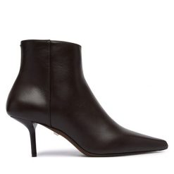 Botki Max Mara. Brązowe botki damskie Max Mara, bez wzorów, bez obcasa, na szpilce, bez zapięcia. Za 3,279.00 zł.