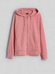 4F Bluza dresowa relaxed z kapturem damska - łososiowa XL. Brązowe bluzy damskie 4F, xl, bez wzorów, z dresówki, bez ramiączek, z kapturem. Za 169.99 zł.