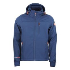Kurtka softshell z kapturem Peak Mountain Claude. Brązowe kurtki męskie Peak Mountain, m, bez wzorów, z elastanu, z kapturem. Za 296.50 zł.