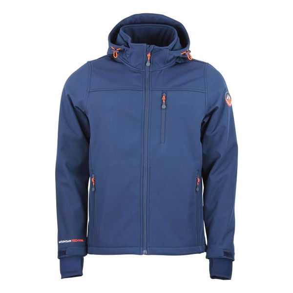 Kurtka softshell z kapturem Peak Mountain Claude. Brązowe kurtki męskie Peak Mountain, m, bez wzorów, z elastanu, z kapturem, trekkingowe. Za 263.50 zł.