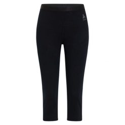 Legginsy termoaktywne damskie Odlo MERINO 200 base layer 3 /4 bottoms. Czarne legginsy damskie ODLO, bez wzorów. Za 336.45 zł.