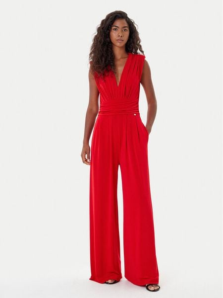 Rinascimento Kombinezon CFC0126184003 Czerwony Regular Fit. Czerwone sukienki damskie Rinascimento, s, bez wzorów, z syntetyku, bez kołnierzyka, bez ramiączek. Za 359.99 zł.