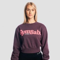 Bluza damska fitness z bufiastymi rękawami GymBabe Eclipse. Fioletowe bluzy damskie GYMBEAM, s, bez wzorów, z bawełny, bez ramiączek, bez kaptura. Za 131.90 zł.