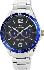 Zegarek Tommy Hilfiger Zegarek Męski Tommy Hilfiger 1791366 Srebrna bransoleta. Szare zegarki męskie Tommy Hilfiger, bez wzorów, srebrne. Za 300.99 zł.