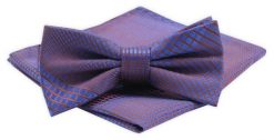Męska Mucha z Poszetką (Alties) - Nieregularny Wzór Geometryczny. Niebieskie krawaty i muchy Alties, bez wzorów, eleganckie. Za 54.00 zł.