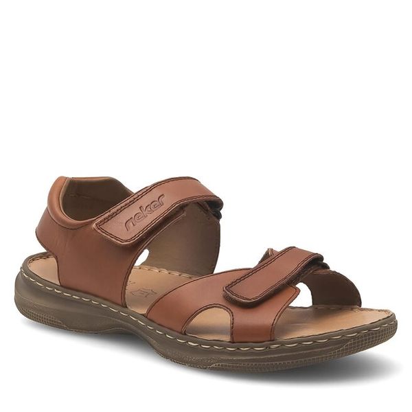Sandały Rieker. Brązowe sandały męskie Rieker, bez wzorów, bez zapięcia. Za 269.99 zł.