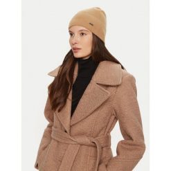 Czapka BOSS. Brązowe czapki damskie Boss, na zimę, bez wzorów. Za 269.99 zł.