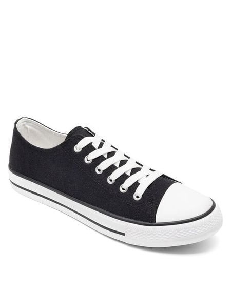 Lanetti Trampki MSS20503-01A Czarny. Czarne trampki męskie Lanetti, bez wzorów, z materiału, bez zapięcia. Za 59.99 zł.