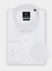 PAKO LORENTE – Koszula męska w kolorze białym P000B-1X-057-B-R. Białe koszule męskie Pako Lorente, m, bez wzorów, z bawełny, eleganckie, bez kołnierzyka, bez ramiączek. Za 199.99 zł.