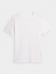 4F T-shirt regular gładki męski - biały XXL. Białe t-shirty męskie 4F, m, bez wzorów, z bawełny, bez kołnierzyka, bez ramiączek. Za 79.99 zł.