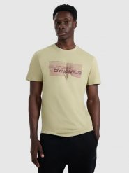 4F T-shirt regular z nadrukiem męski - khaki XXL. Brązowe t-shirty męskie 4F, m, bez wzorów, z bawełny, bez kołnierzyka, bez ramiączek. Za 39.99 zł.