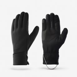 Rękawice trekkingowe dla dorosłych Forclaz MT500 Warm dotykowe. Czarne rękawiczki damskie FORCLAZ, bez wzorów, z poliesteru. Za 79.99 zł.