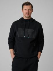 4F Bluza dresowa regular z kapturem męska - czarna L. Czarne bluzy męskie 4F, l, bez wzorów, z bawełny, z kapturem. Za 199.99 zł.