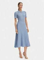 MICHAEL Michael Kors Sukienka dzianinowa MT5834F33D Błękitny Regular Fit. Niebieskie sukienki damskie MICHAEL Michael Kors, xs, bez wzorów, z dzianiny, bez kołnierzyka, bez ramiączek. Za 1,229.00 zł.