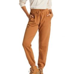Spodnie turystyczne damskie Billabong Halifax. Brązowe spodnie dresowe damskie Billabong, bez wzorów, z bawełny, sportowe. Za 169.05 zł.