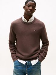 Tommy Jeans sweter Mężczyźni Bawełna brązowy, S. Brązowe swetry męskie Tommy Jeans, m, bez wzorów, z bawełny, eleganckie, bez kołnierzyka, bez ramiączek. Za 279.95 zł.