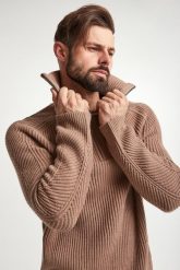 Sweter męski wełniany Brunor JOOP!. Swetry męskie JOOP!, l, bez wzorów, z wełny, bez kołnierzyka, bez ramiączek. W wyprzedaży za 611.32 zł.