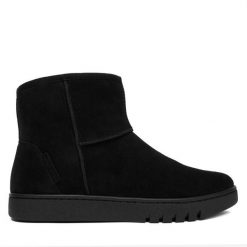 Botki Josef Seibel. Czarne botki damskie Josef Seibel, bez wzorów, bez obcasa, na płaskiej podeszwie, bez zapięcia. Za 549.99 zł.