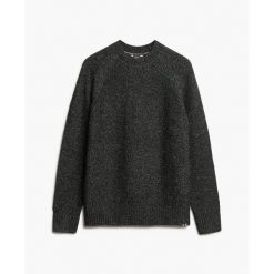 Gruby sweter z rękawami raglanowymi Superdry. Czarne swetry męskie Superdry, na zimę, m, bez wzorów, bez kołnierzyka, bez ramiączek. Za 385.10 zł.