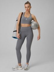 4F Legginsy treningowe szybkoschnące damskie - szare XS. Szare legginsy damskie 4F, bez wzorów. Za 149.99 zł.