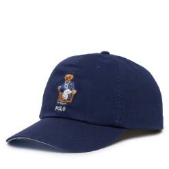 Czapka z daszkiem Polo Ralph Lauren. Niebieskie czapki damskie Polo Ralph Lauren, bez wzorów. Za 519.99 zł.