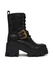 Versace Jeans Couture Trzewiki 79VA3S86 71570 899 Czarny. Czarne botki damskie Versace Jeans Couture, bez wzorów, z jeansu, bez obcasa, na płaskiej podeszwie, bez zapięcia. Za 649.99 zł.