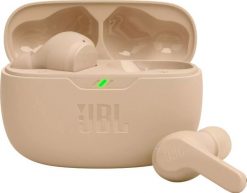 Słuchawki JBL Wave Beam beżowe. Brązowe słuchawki bezprzewodowe JBL. Za 314.99 zł.
