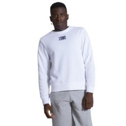 Męska bluza z okrągłym dekoltem Summer Basic. Białe bluzy męskie LEONE 1947 APPAREL, l, bez wzorów, z tkaniny, sportowe, bez ramiączek, bez kaptura. Za 131.35 zł.