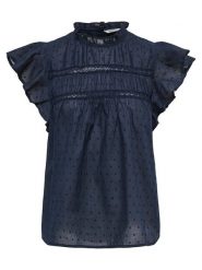 ONLY Bluzka Katti 15337637 Granatowy Regular Fit. Niebieskie bluzki damskie ONLY, s, bez wzorów, z bawełny, bez kołnierzyka, bez ramiączek. Za 99.99 zł.