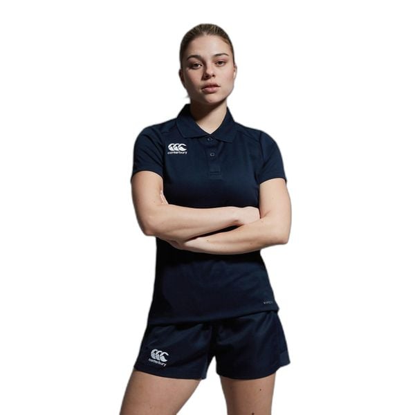 Damska koszulka polo Canterbury Club Dry. Niebieskie bluzki damskie CANTERBURY, bez wzorów, eleganckie, bez kołnierzyka, bez ramiączek. Za 234.50 zł.