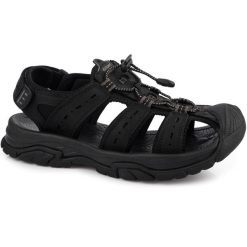 Męskie sandały sportowe trekkingowe skórzane czarne GRISPORT 9029M. Czarne buty sportowe męskie Grisport, bez wzorów, bez obcasa, bez zapięcia. Za 199.00 zł.