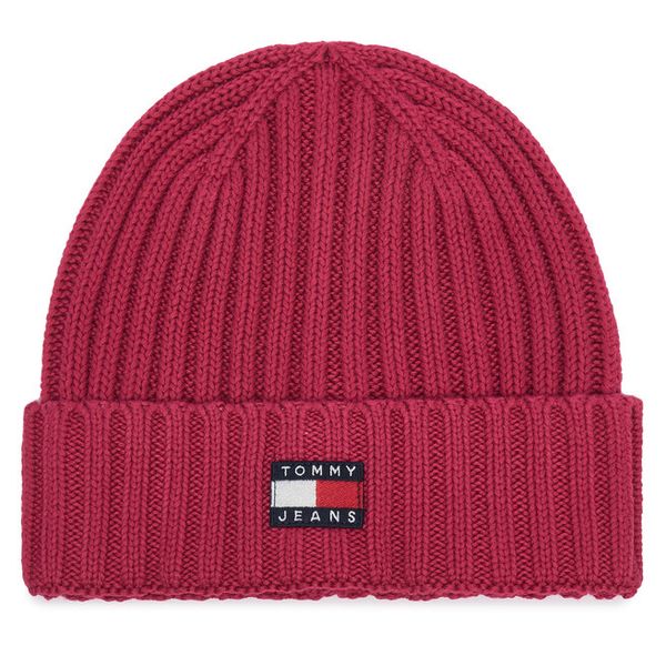 Czapka Tommy Hilfiger. Czerwone czapki damskie Tommy Hilfiger, na zimę, bez wzorów. Za 149.99 zł.