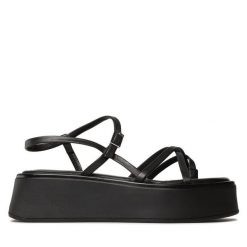 Sandały Vagabond Shoemakers. Czarne sandały damskie Vagabond Shoemakers, bez wzorów, bez obcasa, na płaskiej podeszwie, bez zapięcia. Za 339.99 zł.