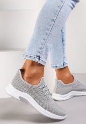 Szare Siateczkowe Buty Sportowe na Piankowej Podeszwie Linidas. Szare obuwie sportowe damskie Renee, bez wzorów, z okrągłym noskiem, bez zapięcia. Za 39.99 zł.