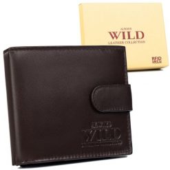 Portfel męski skórzany N992L-P-SCR D.Brown. Brązowe portfele męskie Always Wild, bez wzorów. Za 37.99 zł.