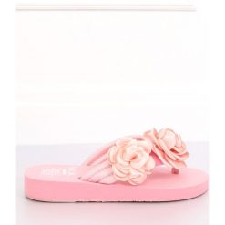 Klapki japonki różowe TS-33 Pink. Czerwone klapki damskie ButyModne, bez wzorów, z materiału, bez obcasa, bez zapięcia. W wyprzedaży za 59.00 zł.