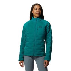 Damska kurtka turystyczna Mountain Hardwear Stretchdown. Zielone kurtki sportowe damskie MOUNTAIN HARDWEAR, na zimę, xs, bez wzorów, z materiału, bez ramiączek, bez kaptura, trekkingowe. Za 997.55 zł.