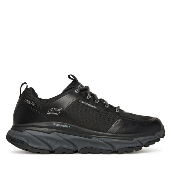 Trekkingi Skechers. Czarne buty zimowe męskie Skechers, bez wzorów, bez obcasa, bez zapięcia. Za 379.99 zł.