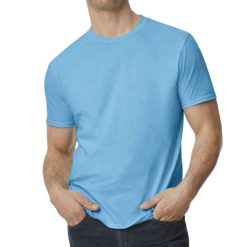 Koszulka Softstyle EZ Unisex Dla Dorosłych. Niebieskie bluzki damskie GILDAN, l, bez wzorów, sportowe, bez kołnierzyka, bez ramiączek. Za 38.99 zł.