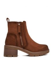 Clara Barson Botki CEO-HY58222-1 Brązowy. Brązowe botki damskie Clara Barson, bez wzorów, z materiału, bez obcasa, na słupku, bez zapięcia. Za 159.99 zł.